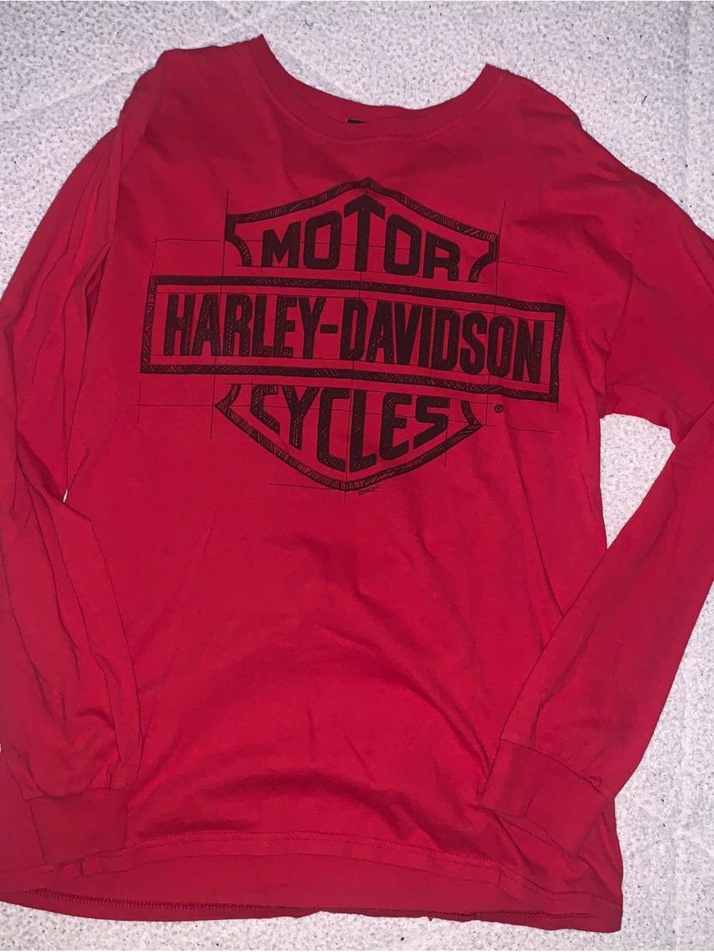 Harley-Davidson Red Long Sleeve Shirt with Black Logo